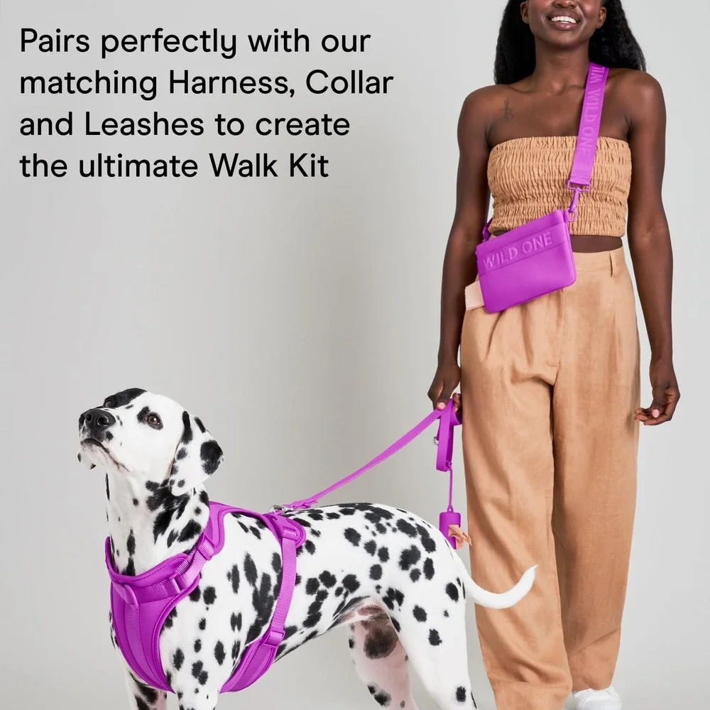 Wild One Treat Pouch Lilac Purple Recycled Knit Crossbody Fanny Pack Dog Bag